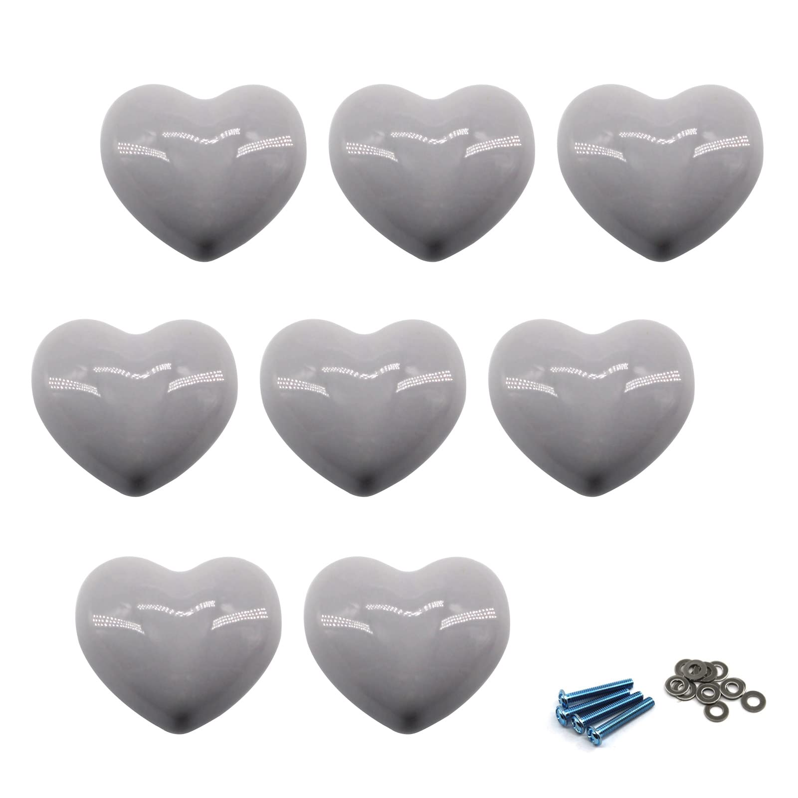 Zerniple Purple Door Knobs Ceramic Drawer Pull Handle Kids Room Cupboard Knobs with Screws (8 Pieces)