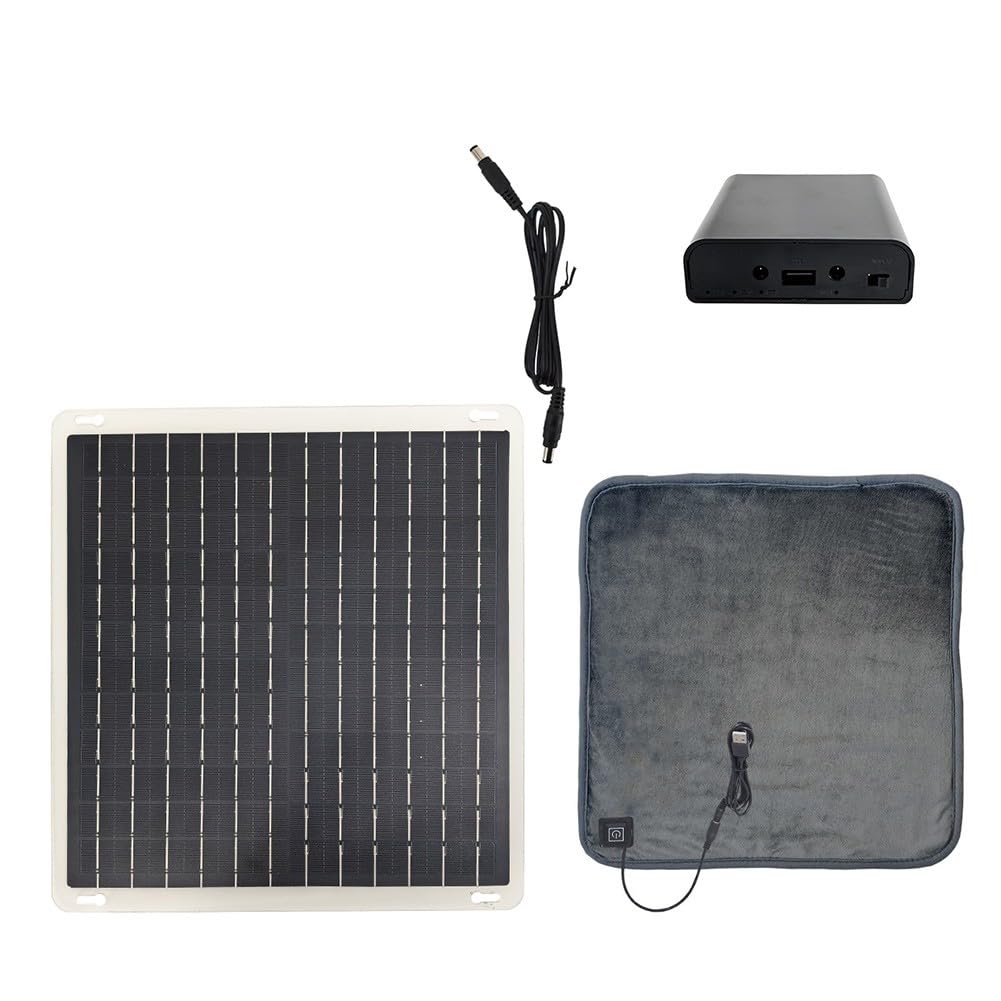 Solar Beheizte Haustiermatte, Elektrische Wärmedecke, Schnelle Wärme 3 Einstellungen, rutschfest Tragbar für Katzen Hunde, 10W