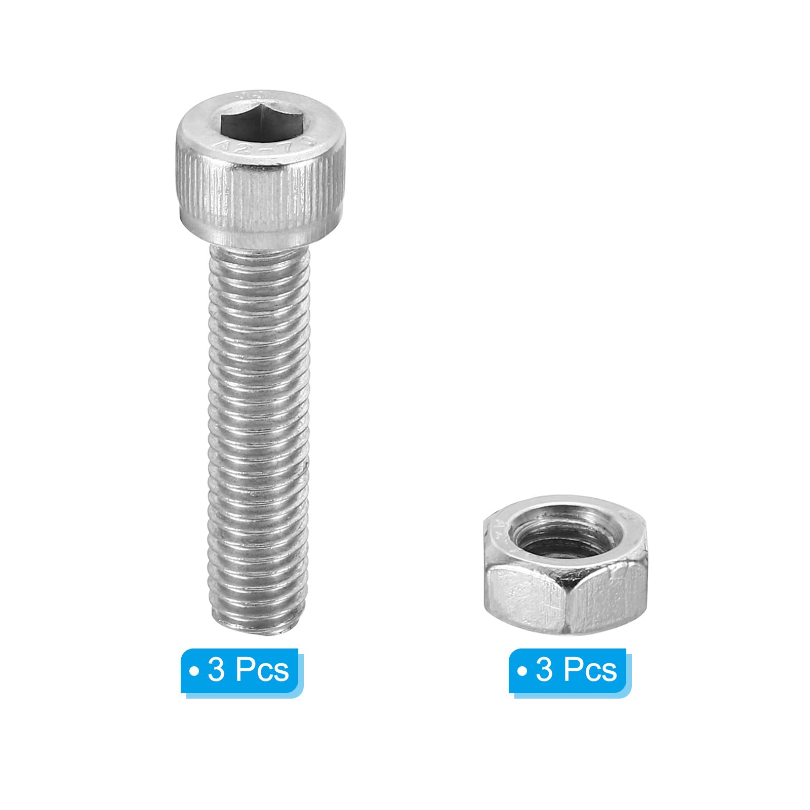 PATIKIL M8x35mm 304 Stainless Steel Hollow Bolt - Image 3