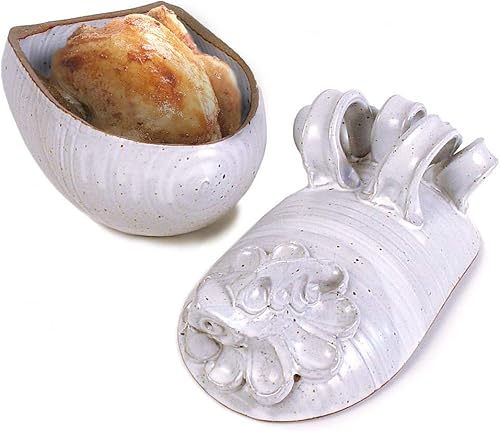 Miniatura 3 de El pollo esculpido cubrió la cocina/el asador del horno, cerámica hecha a mano americana del gres