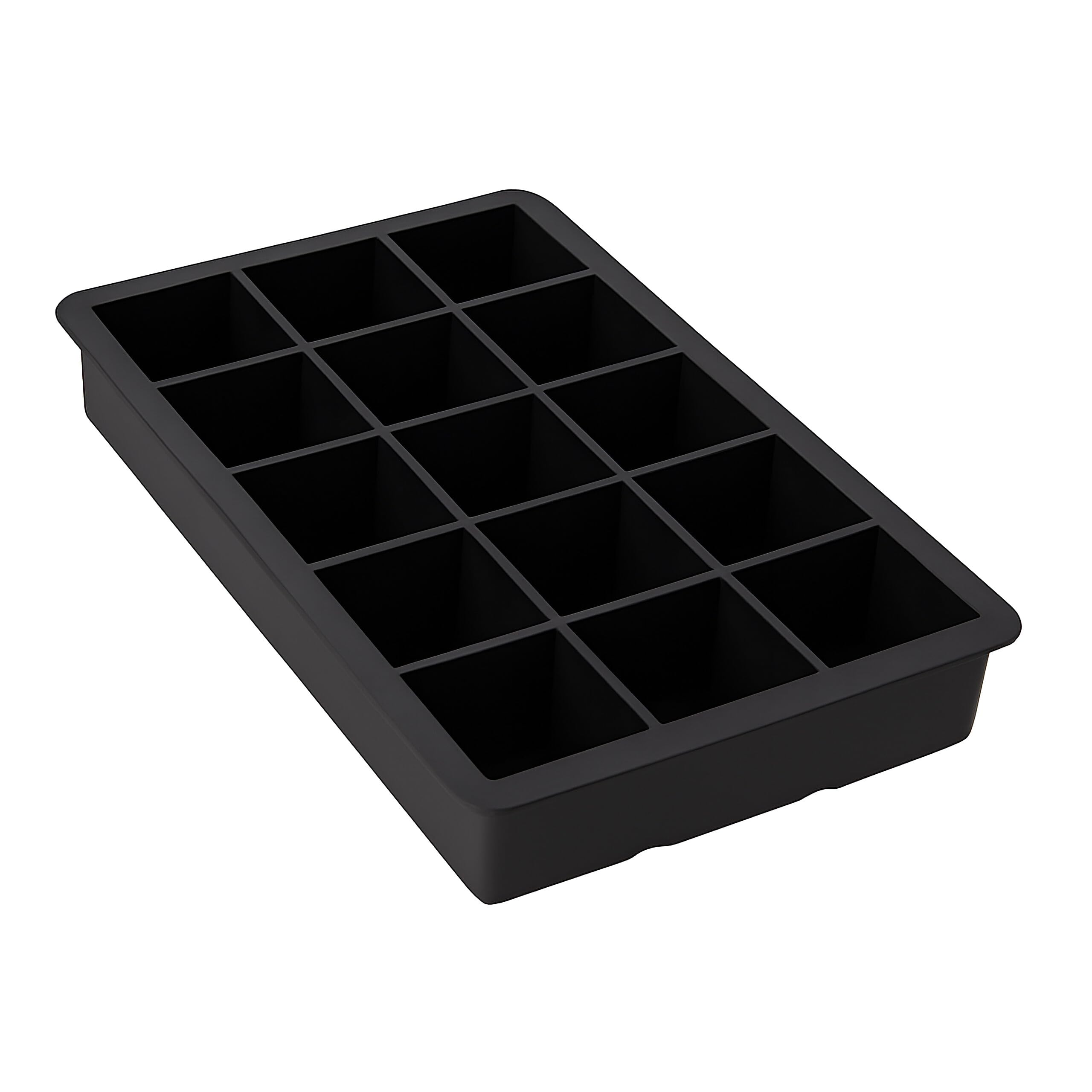 10x Forma per Ghiaccio in Silicone, Vaschetta per Cubetti, Forma-Ghiaccio, HLP 3,5 x 19,5 x 12,5 cm, Nero