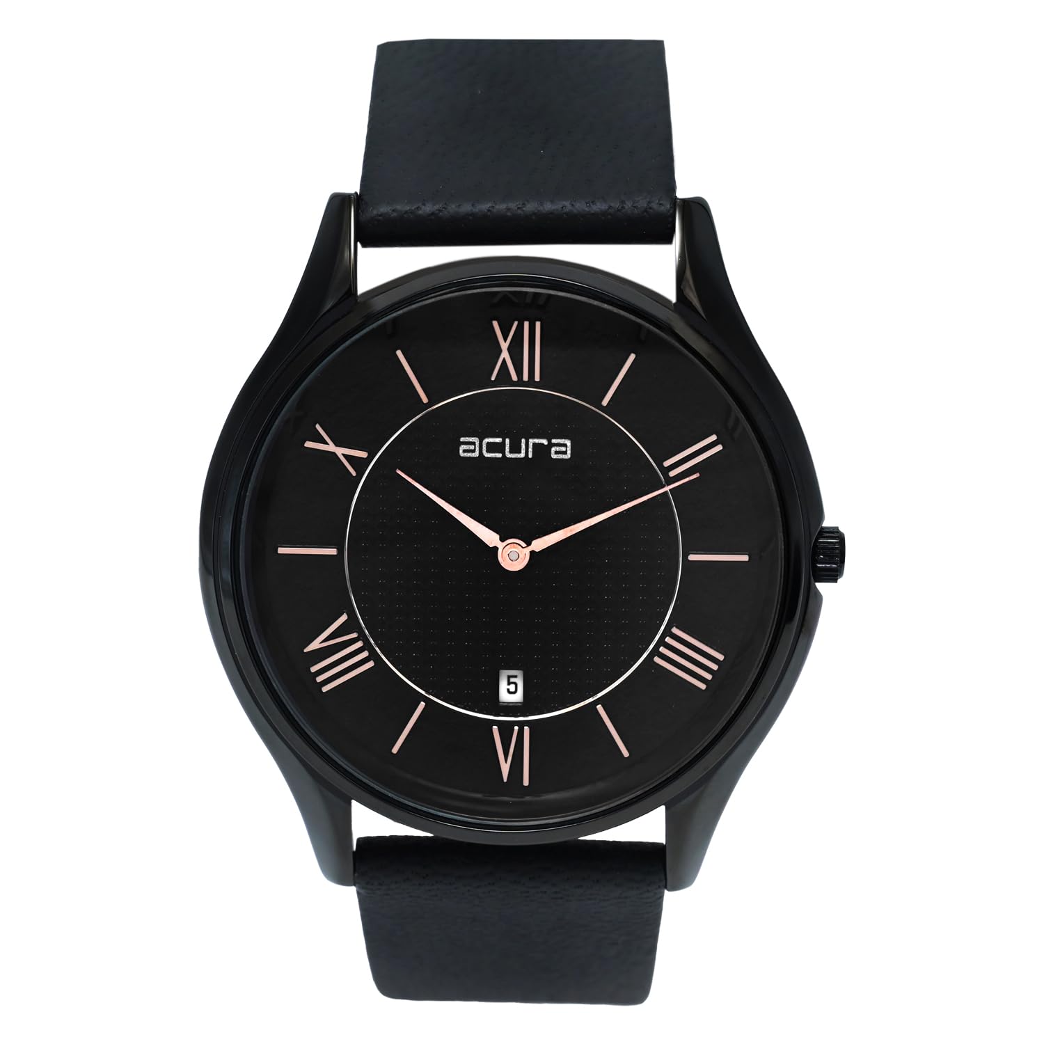 Acura Analog Watch for Men, Date Function, Black Dial with Black Leather Belt (B0C9KHYPF7) Amazon Price History, Amazon Price Tracker