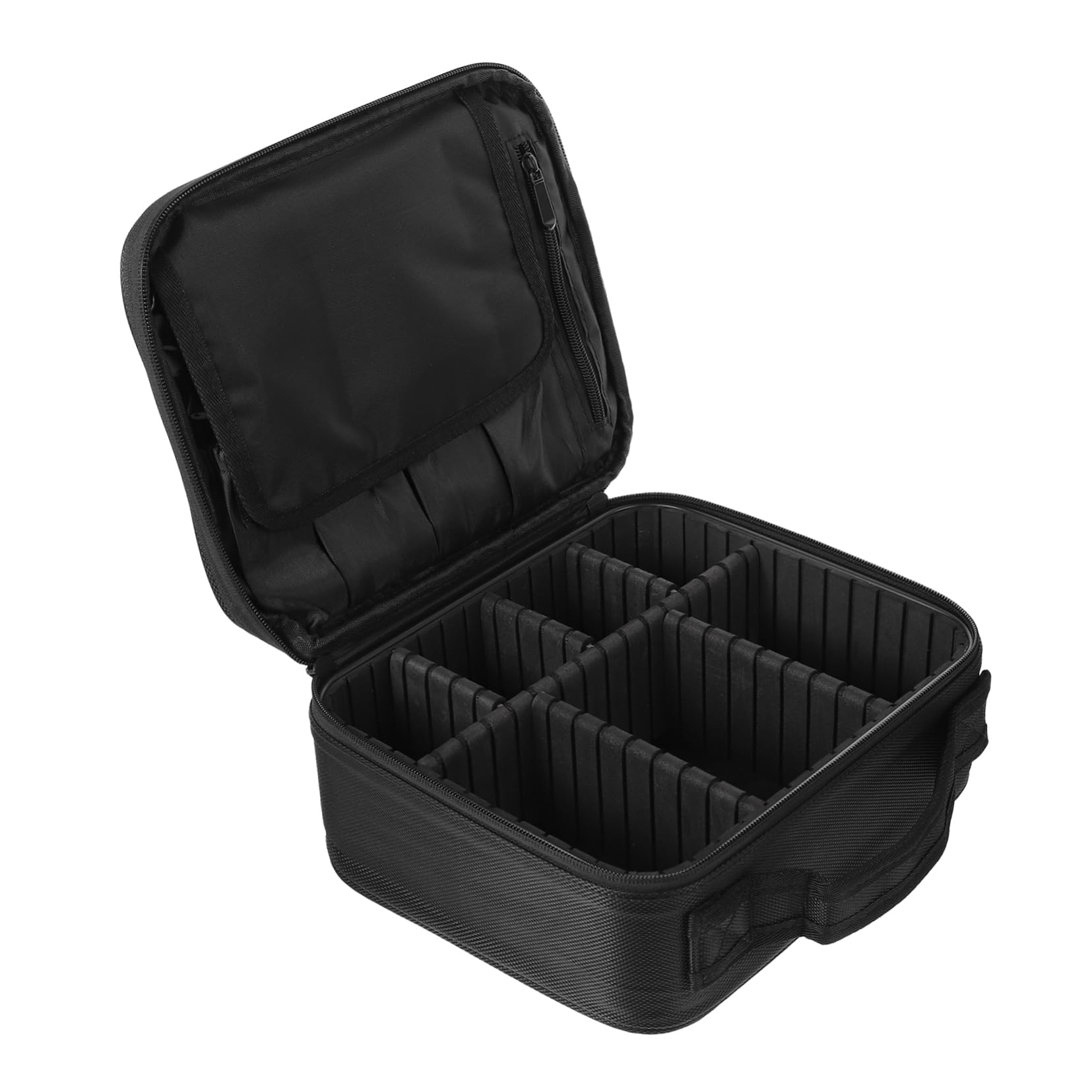 Neceser de Viaje Multicapa Asa, Bolsa Cosmética Portátil Negra de Nailon