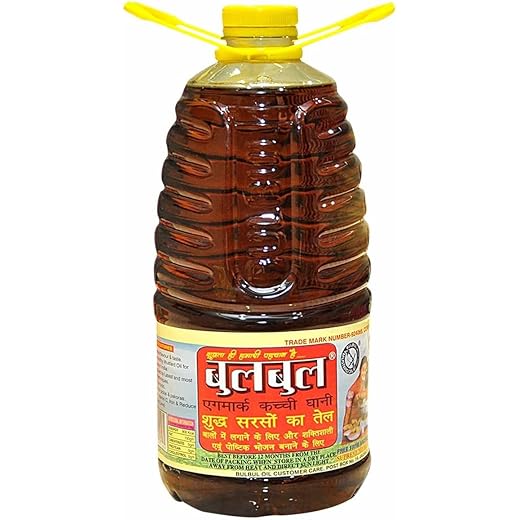 BUL BUL Kachi Ghani Mustard Oil 5 Litre Healthy Cold Pressed