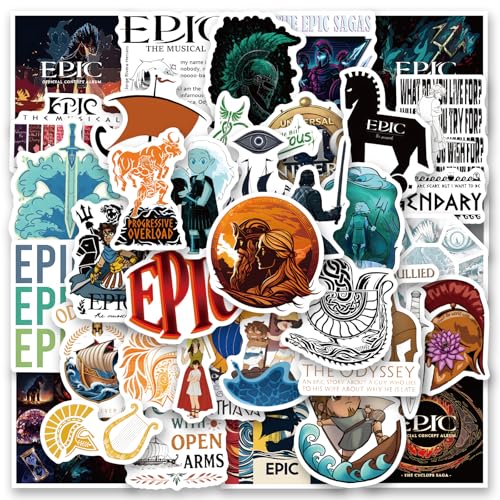 57PCS Epic The Musical Stickers Pack Vinyl Aesthetics Stickers for Scrapbooking Diary Laptop Bumper Skateboard Water Bottle Computer Phone Cartoon Hard hat Car Sticker and Decals