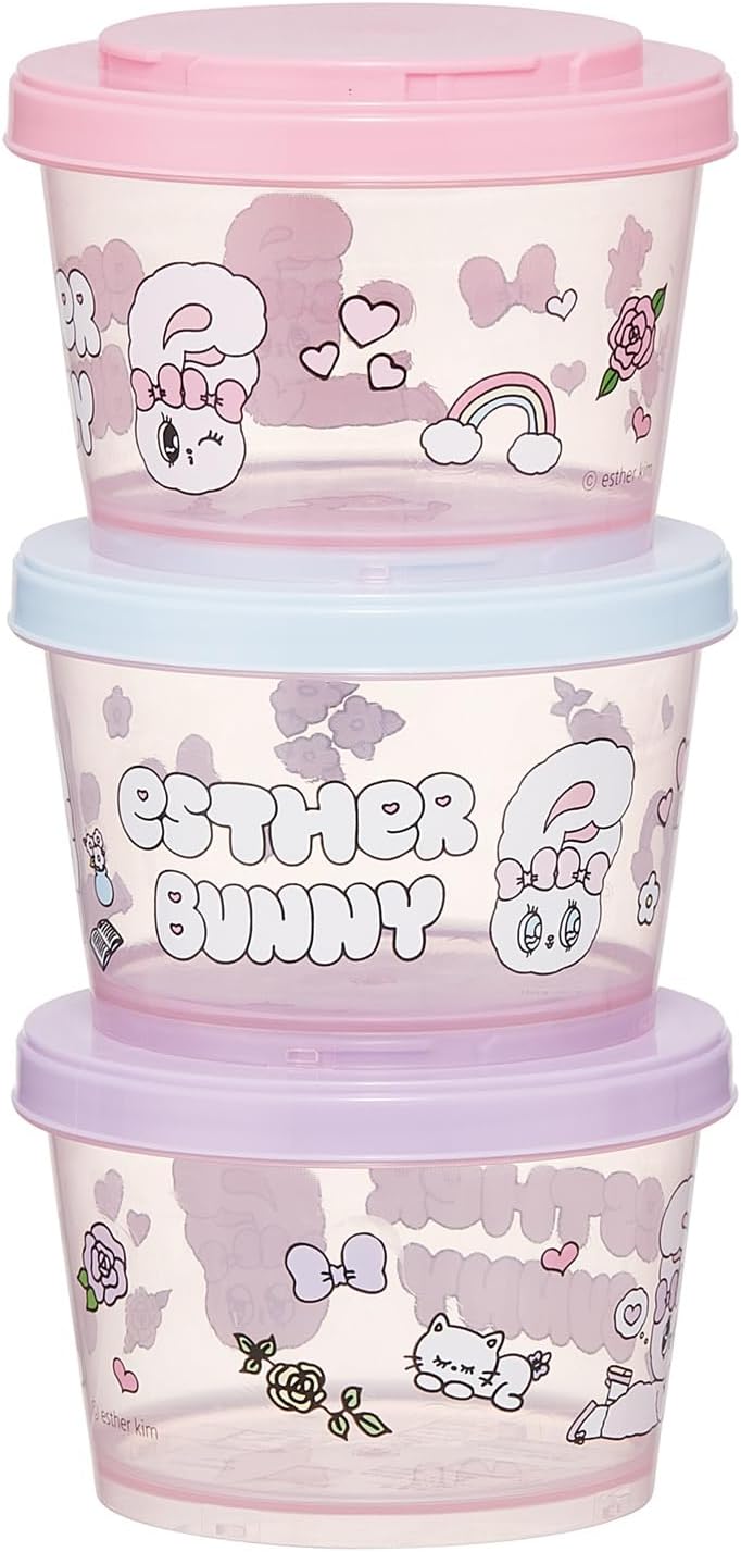 Skater SIJ3-A Ester Bunny SIJ3-A Bento Box, Sealing Container, Storage Container, Set of 3, Joint Type, Dishwasher Safe, Microwave Safe, Made in Japan