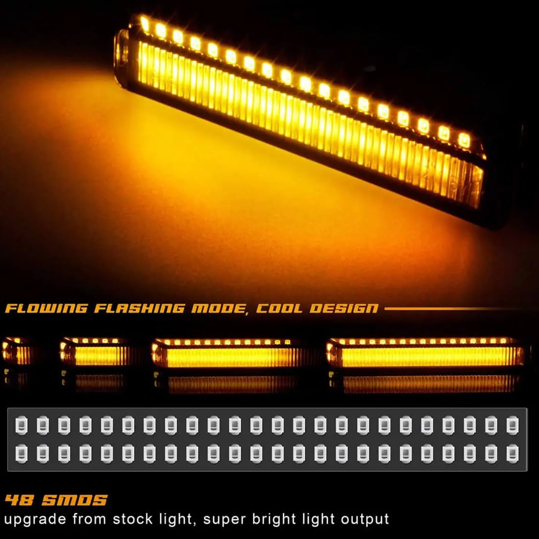 Dynamiczny reflektor boczny LED w lusterku Kierunkowskazy Compatible for Fordem F150 Raptor Expedition i Lincoln Mark LT lampa migacz Wskaźnik widoku z tyłu (zestaw dla 2 sztuk)