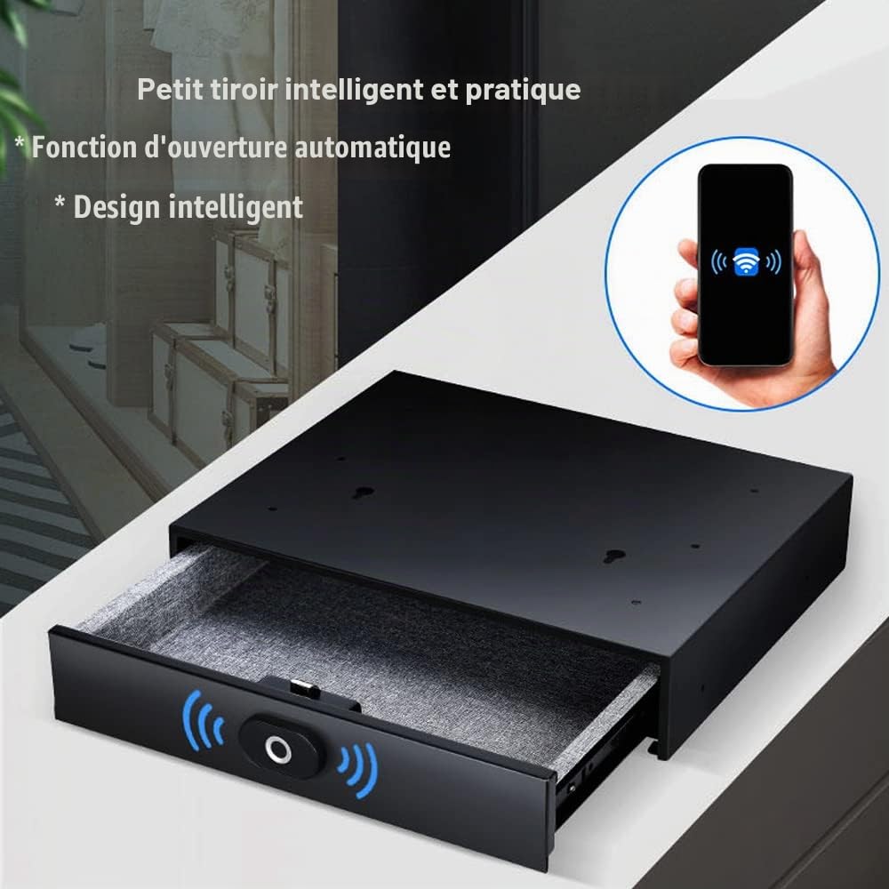 Coffre-fort intelligent à empreintes digitales, tiroir de sécurité caché avec déverrouillage tactile, boîtier de protection haute sécurité en acier renforcé, serrure biométrique