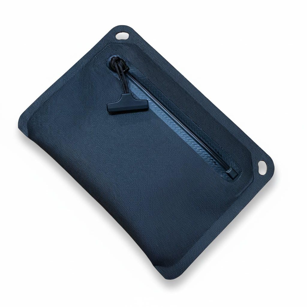 CHERRY CHICK Waterproof Minimalist Wallet for SUP, Cycling, and Diving Bag for Credit Cards, Car Keys, and Cable (Black, 6.8" X 4.7")