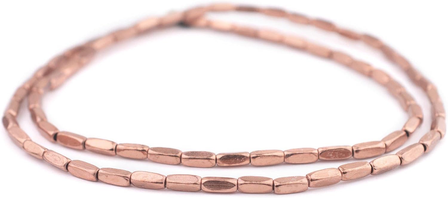 The Bead Chest Copper Faceted Rectangle Beads (8x3mm)