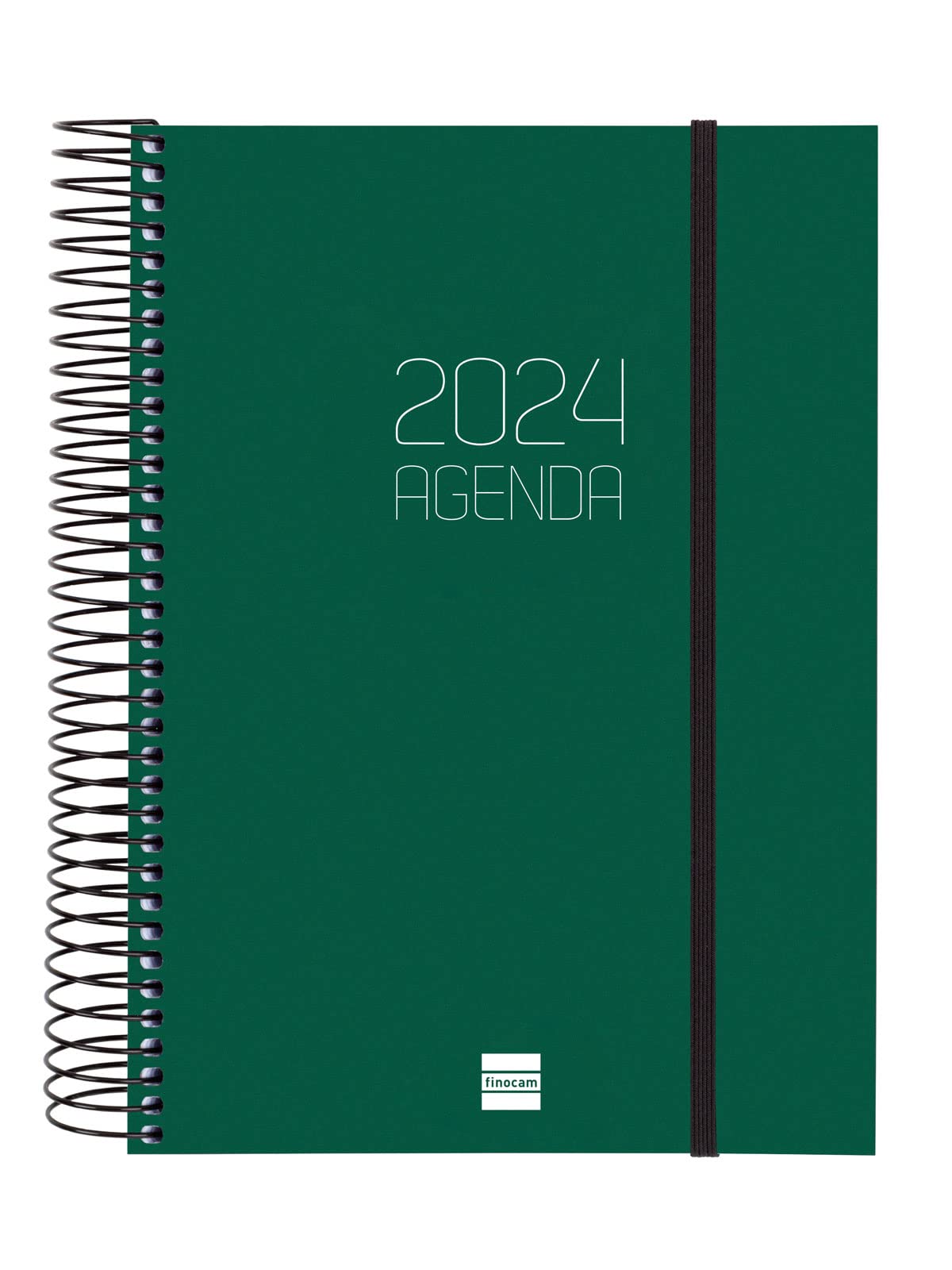 Finocam - Agenda 2024 Espiral Opaque 1 Día Página Enero 2024 - Diciembre 2024 (12 meses) Verde Español