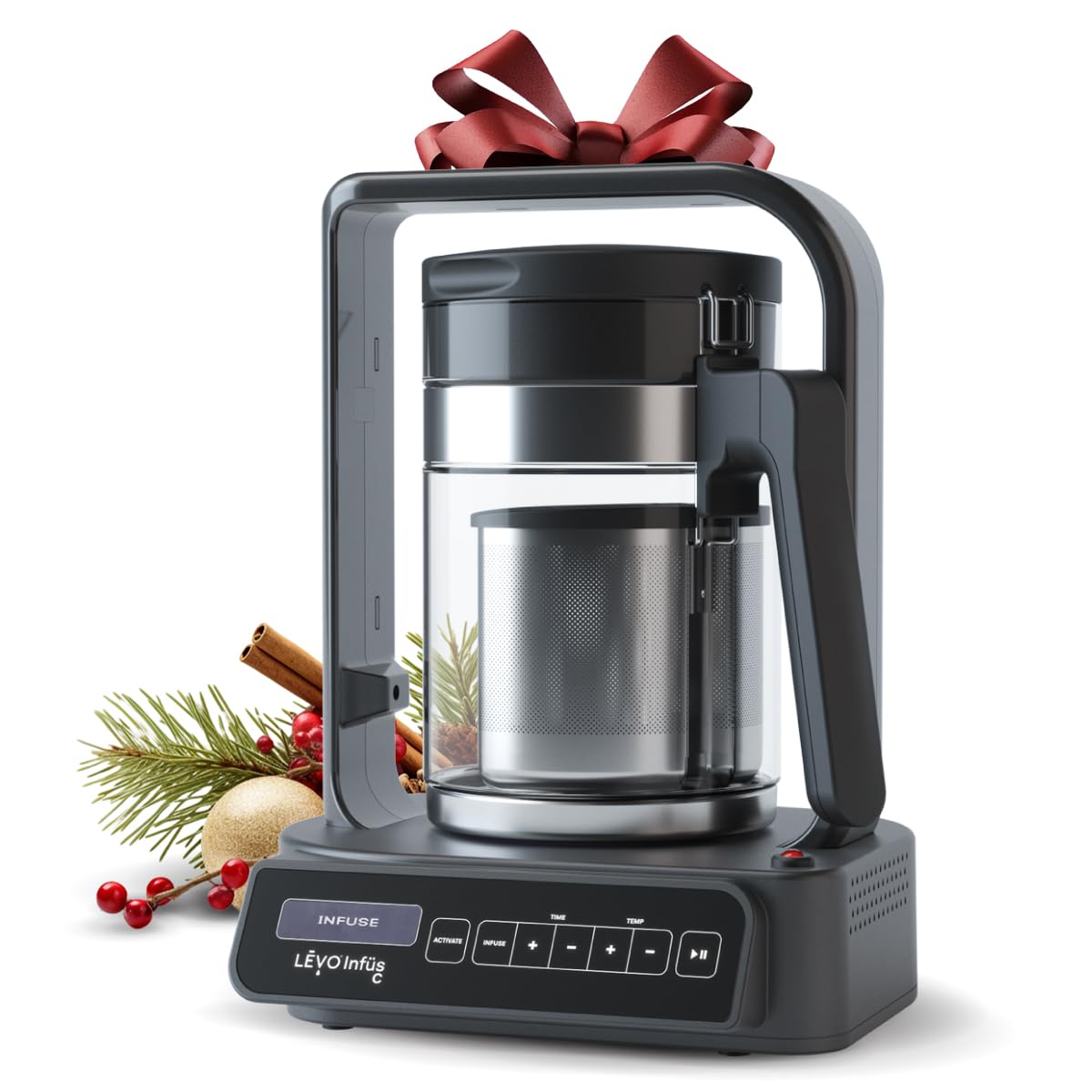 LEVO C - Large Batch Herbal Oil Infusion Machine - Botanical Extractor - Herb Decarboxylator & Oil Infuser - Edible Infusion Maker - For Infused Gummies, Tinctures, Brownies & More - Licorice Black