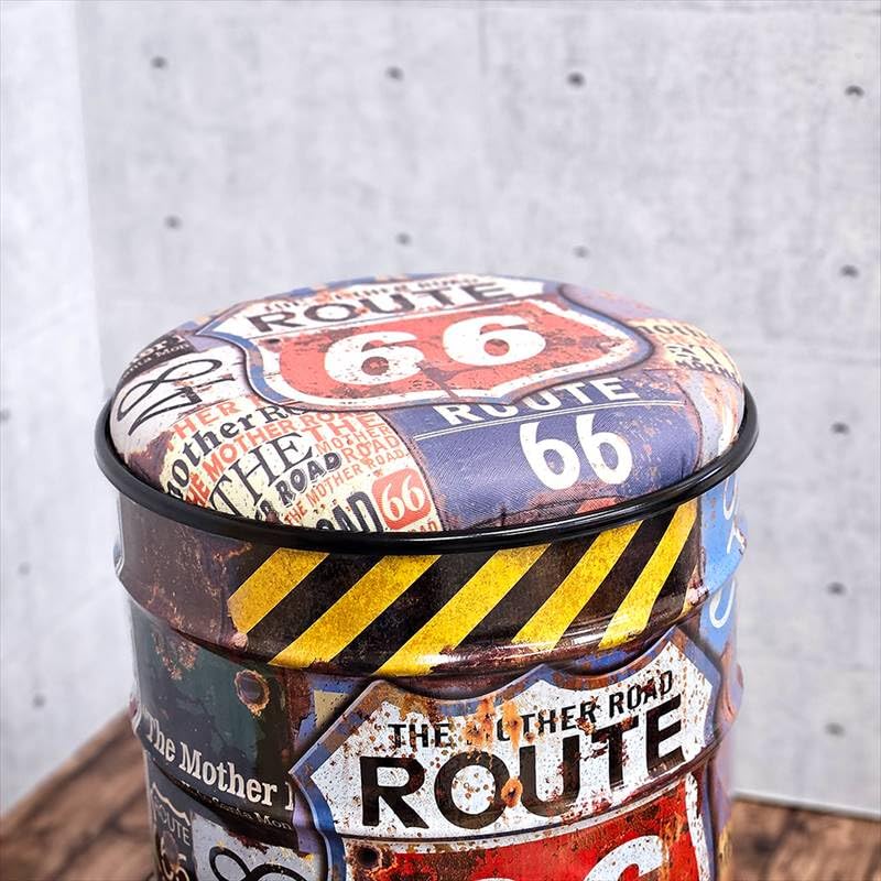 ★ROUTE66★オイル缶★収納型椅子★アメリカ雑貨★ Amazon｜オイル缶 スツール ペール缶 ペール缶 椅子 丸椅子