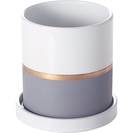 Amazon Ekirlin 陶器鉢 植木鉢 プランター おしゃれ 円筒形 耐用鉢 受け皿付き 鉢 観葉植物 北欧 室内 通気性抜群 穴あり 四つサイズ 10 6cm 鉢
