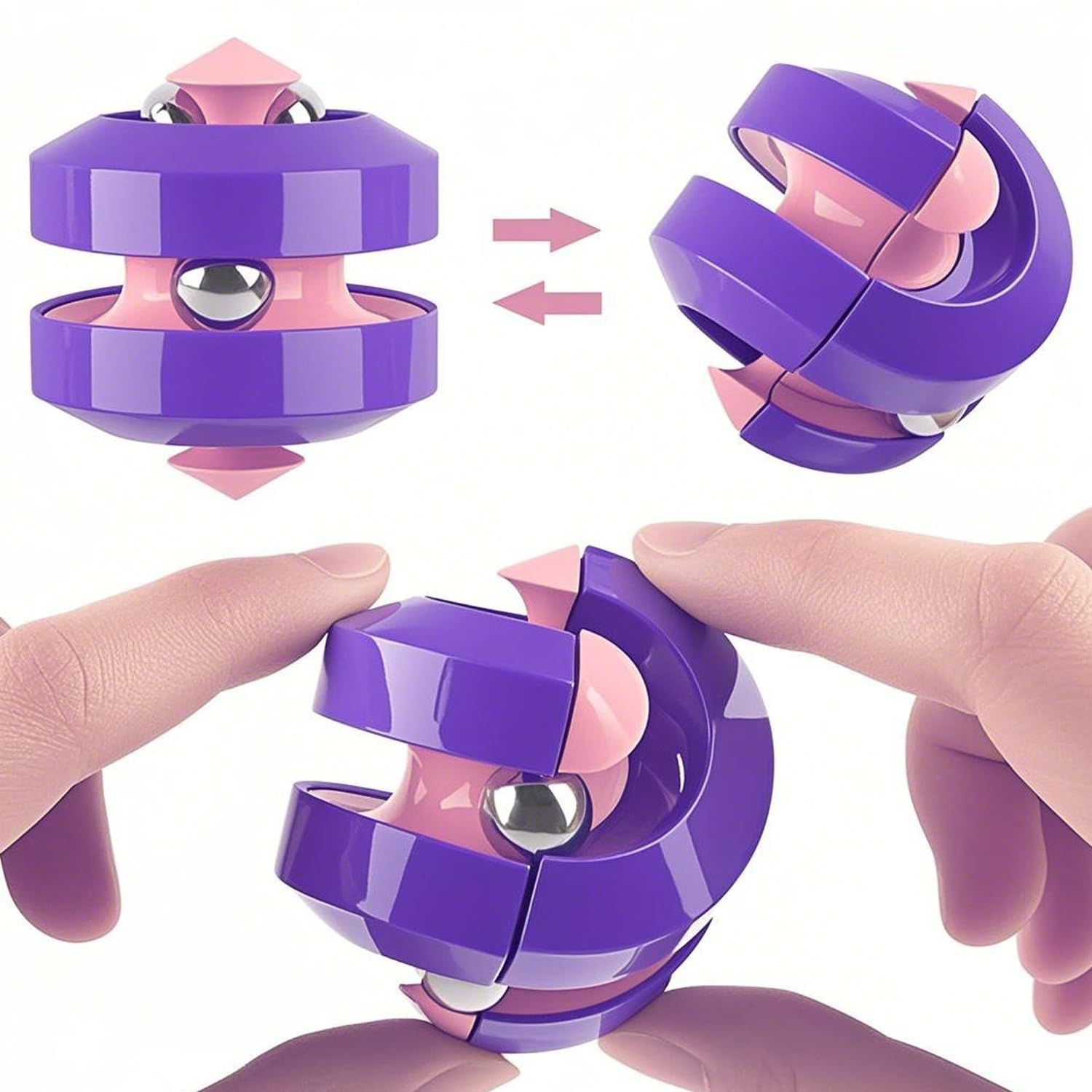 Paquete de 6 juguetes de bola de órbita, juguetes giratorios para ansiedad, grandes regalos de fiesta y juguetes creativos para descomprimir, juegos de rompecabezas como regalos para aliviar el estrés 4