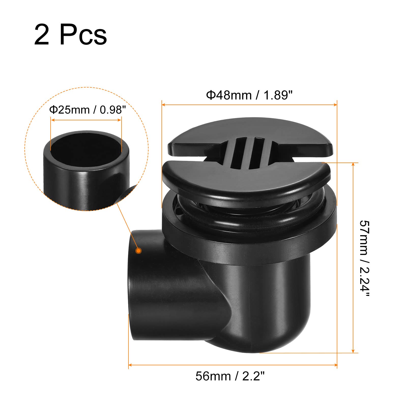 MECCANIXITY PVC Water Pipe Fitting 25mm Elbow Bulkhead Union Connector with Rubber Ring for Tank Drain, Pack of 2