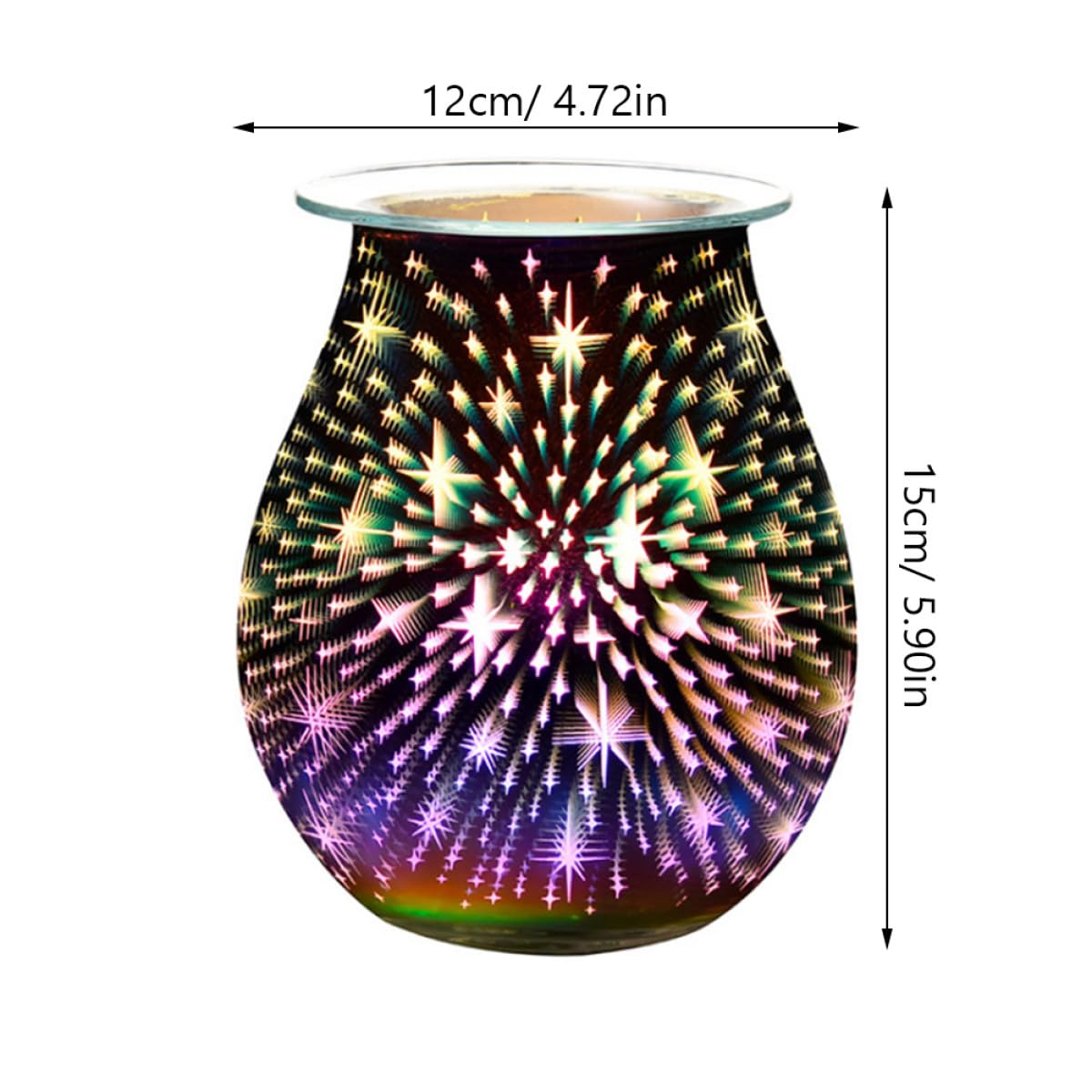 BESPORTBLE 3D-Glas Duftlampe 1 Stück, Dekorativer Aromatherapie Halter