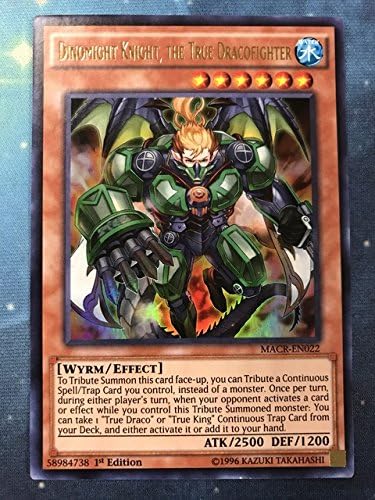 Yugioh 1st Ed Dinomight Knight, el verdadero dracofighter MACR-EN022 Ultra Rare 1st Edition Tarjetas de crisis máxima