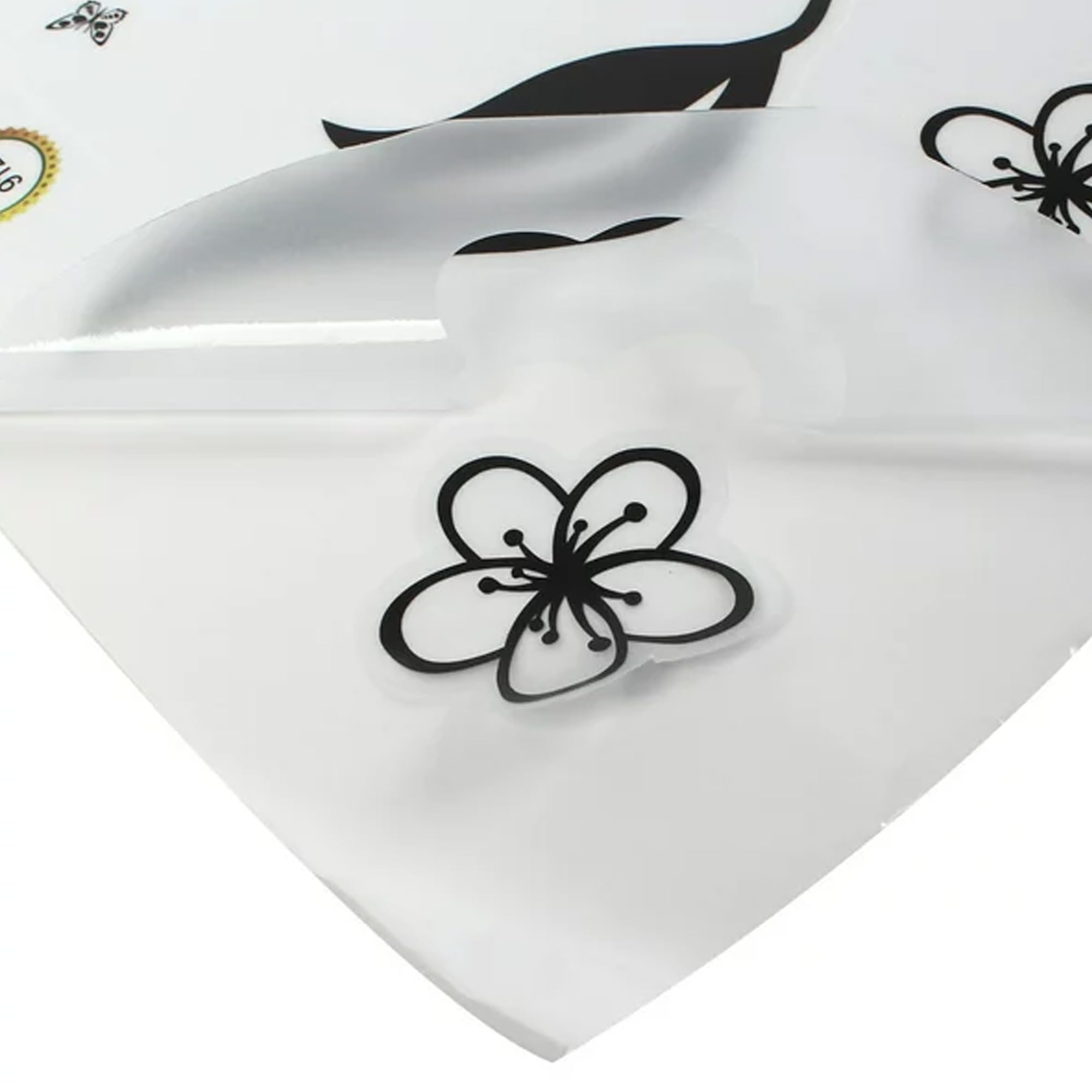 Xtore Butterfly and Flower Design Wall Sticker for Home | Office | Kitchen Decor (Pack of 1, Black) 3