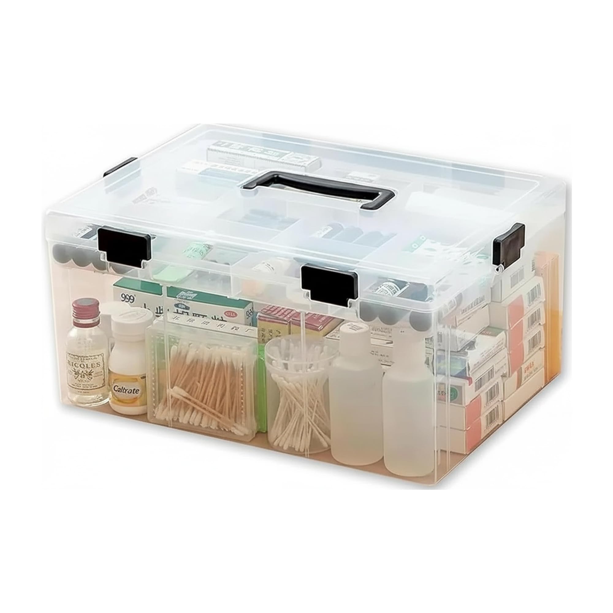 Sulfar Large Plastic Medicine Storage Box, Family First Aid and