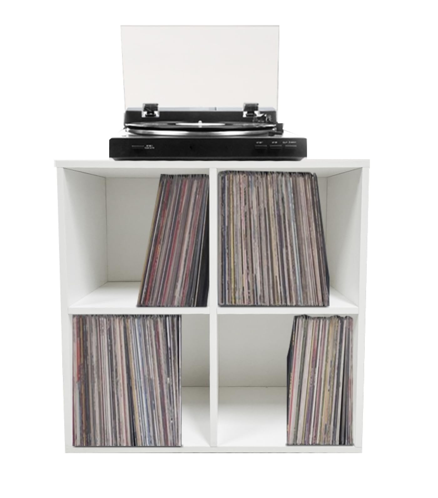 VDD Mobiletto portaoggetti in vinile vinilico - libreria - 4 scomparti - bianco