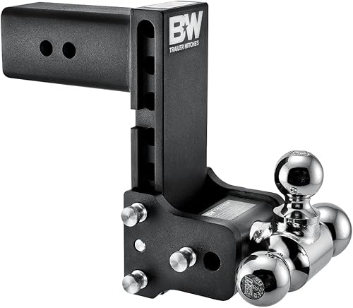 B&W Trailer Hitches Soporte de bola de enganche ajustable para remolque de remolque - Se adapta a receptor de 3 pulgadas, triple bola (1-78 x 2 x