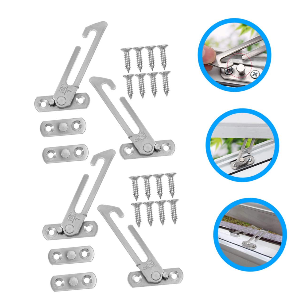 DOITOOL Kindersicherung Für Schiebetüren - Grüner Schiebefenster-Verschluss Mit Doppelknopf