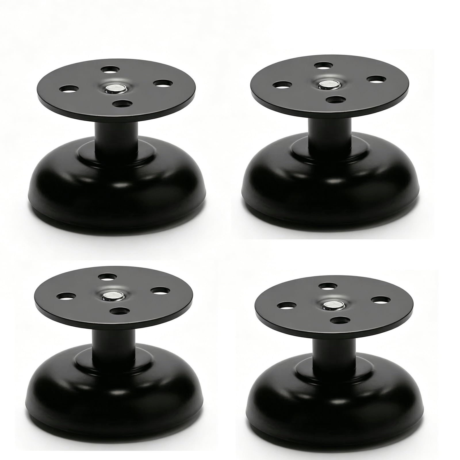 UYHBCNQD Round Replacement Legs Set 4Pcs Furniture Legs Stainless Steel Furniture Foot Adjustable Desk Support Legs Sofa Legs Cabinet Feets(Nero)