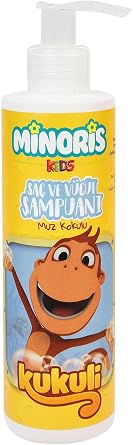 Minoris Kids. Kukuli. Organic Hair and Body Shampoo. Banana scented