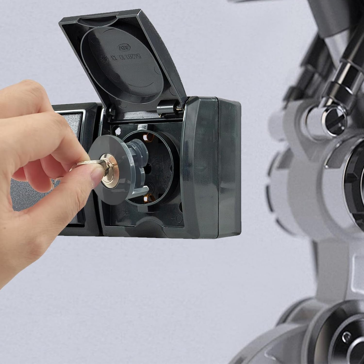 Afhgdjr Steckdosensicherung - 2 Stück Mit Schlüssel, Kindersicherung Für Steckdosen