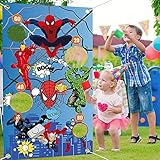 El paquete incluye: 1 pancarta de carnaval del juego de lanzamiento de bolsas de frijoles de tela, 3 bolsas de frijoles y 1 cinta (aproximadamente 9.8 pies) para colgar; Divertido juego de carnaval para niños y adultos.