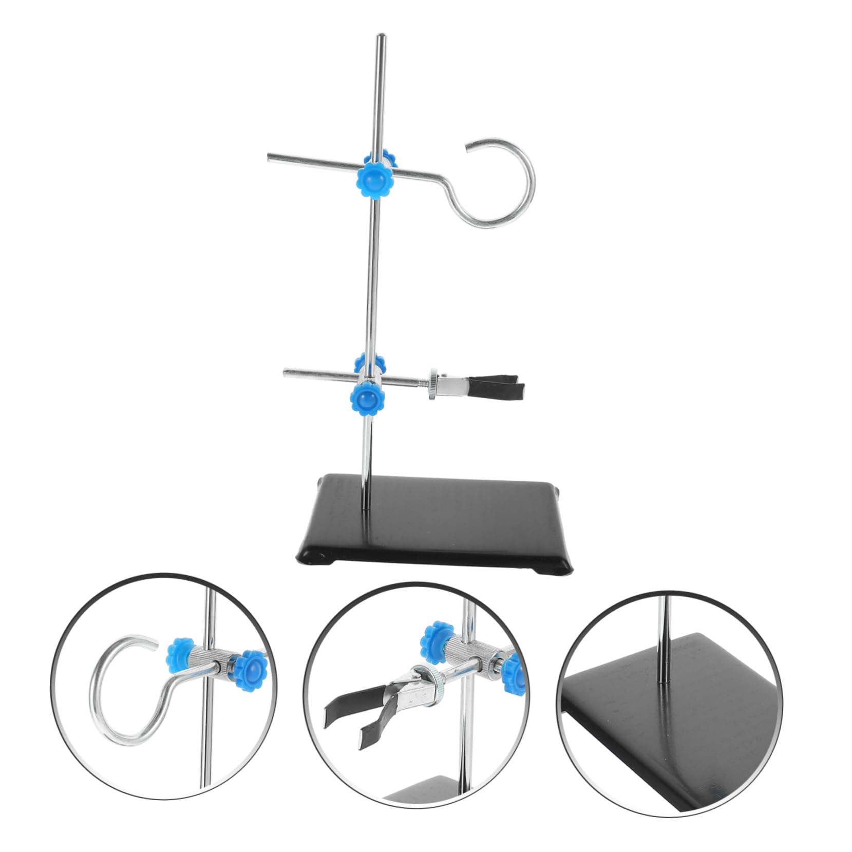 PRETYZOOM Support de Laboratoire en Fer Portable et Antirouille de 30 CM, Équipement Compact pour Verrerie Chimie et Usage en Laboratoire Scientifique