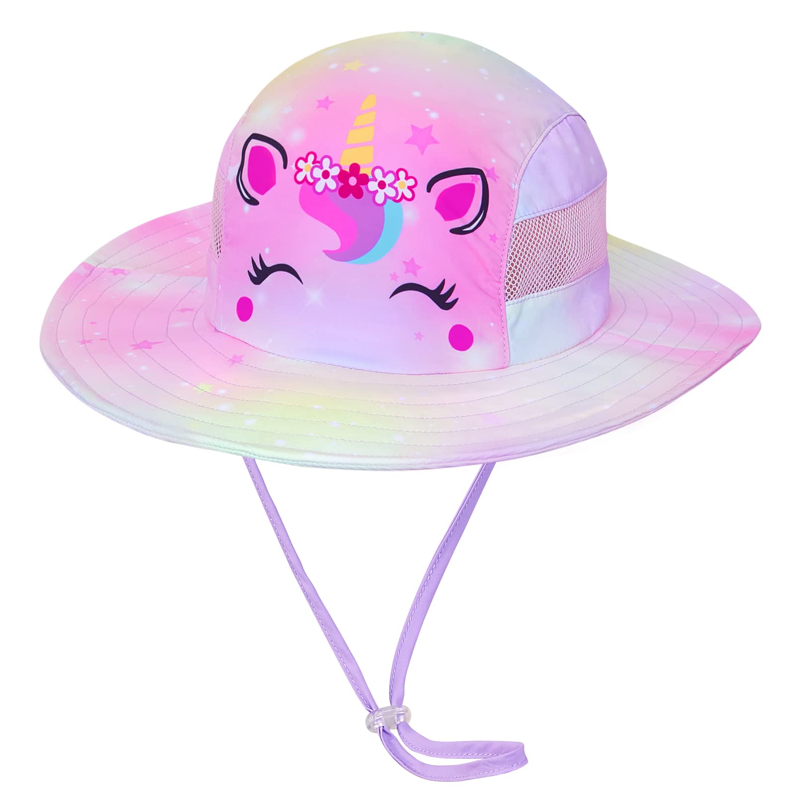 ICOSY Sun Hat for Kids Girls, UPF 50+ Wide Brim Beach Hat for Toddler