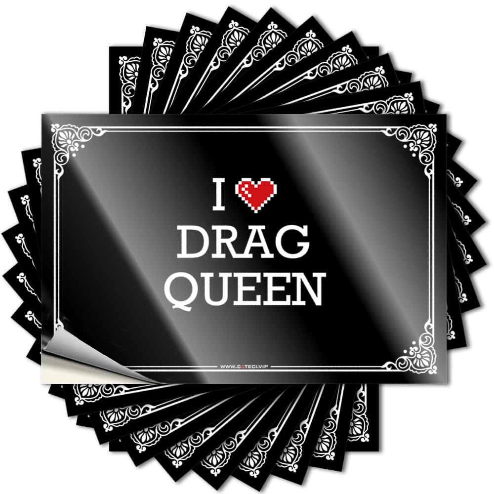 Outdoor Camping Accessories, Decal Dart Helmet I Love Drag Queen | Crazy Waterproof Vinyl Stickers(12X18CM)