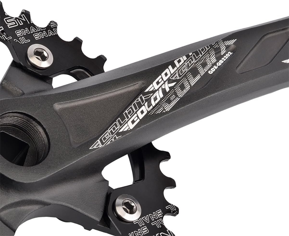 Guarnitura per Bici Quadrata conica 170/175mm Guarnitura per Mountain Bike 104/64BCD 32T/34T/36T/38T/40T/42T Corona a velocità Singola MTB Set pedivella per 10/11 velocità Nero,175mm,38T