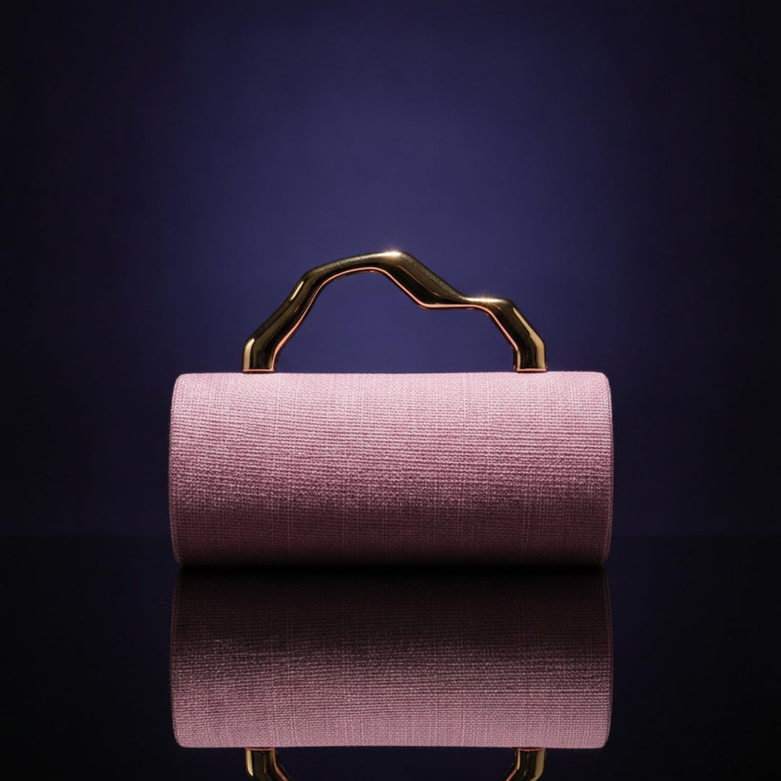 Bolso de Noche de Hombro Clutch Cartera Diseño Estructurado con Silueta Esculpida y Asa Dorada Forro de Algodón y Compartimento Adecuado para Bodas Cenas Elegantes, Array, Rosa