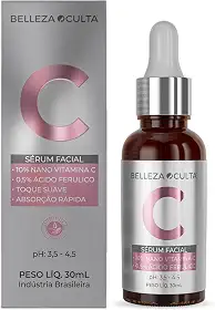 Serum Facial 30Ml Nano Vitamina C 10% + Ácido Ferúlico 0,5% - Belleza Oculta