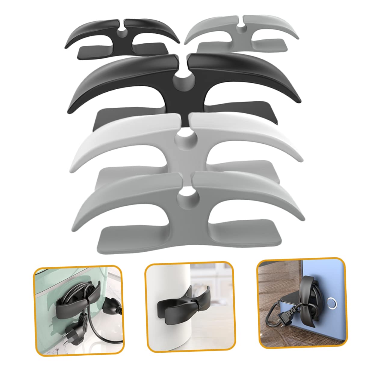 HOMSFOU Kabelaufwickler Selbstklebend 5 Stück zum Organisieren Ihrer Kabel und Schnüre mit Flexiblem Klebstoff für Küchengeräte als Kabelhalter und Kabelorganizer
