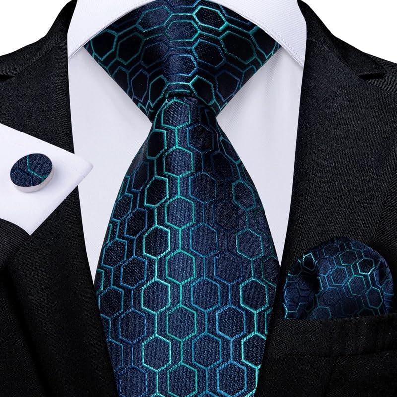 Conjunto de corbata para hombre y mujer en seda a rayas miniatura 2