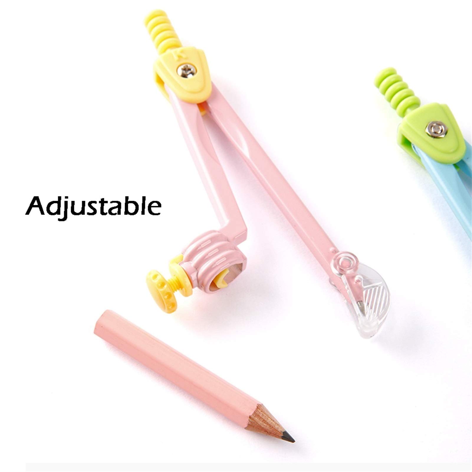 Ensemble De Jauges Circulaires Rose/Bleu, Compas De Dessin, Outils De Géométrie, Compas À Archet Professionnel Pour Le Travail Du Bois Avec Porte-Crayon, Jusqu'À 11,8 Pouces De Diamètre, Ensemble De