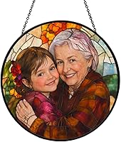 Vista 14 de Atrapasueño personalizado de vidrio para jardín de la abuela, decoración de ventana, regalo para mamá, abuela, nana, día de la madre, Navidad