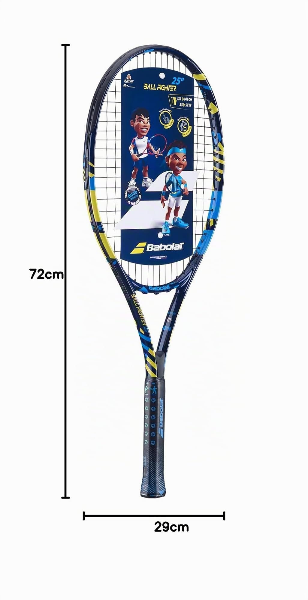 Babolat, Raqueta de Tenis Modelo Ballfighter, Material Compuesto, Ideal para Niños, Herramientas Pedagógicas Integradas, Adecuado para Jugadores Medir Menos de 95 cm