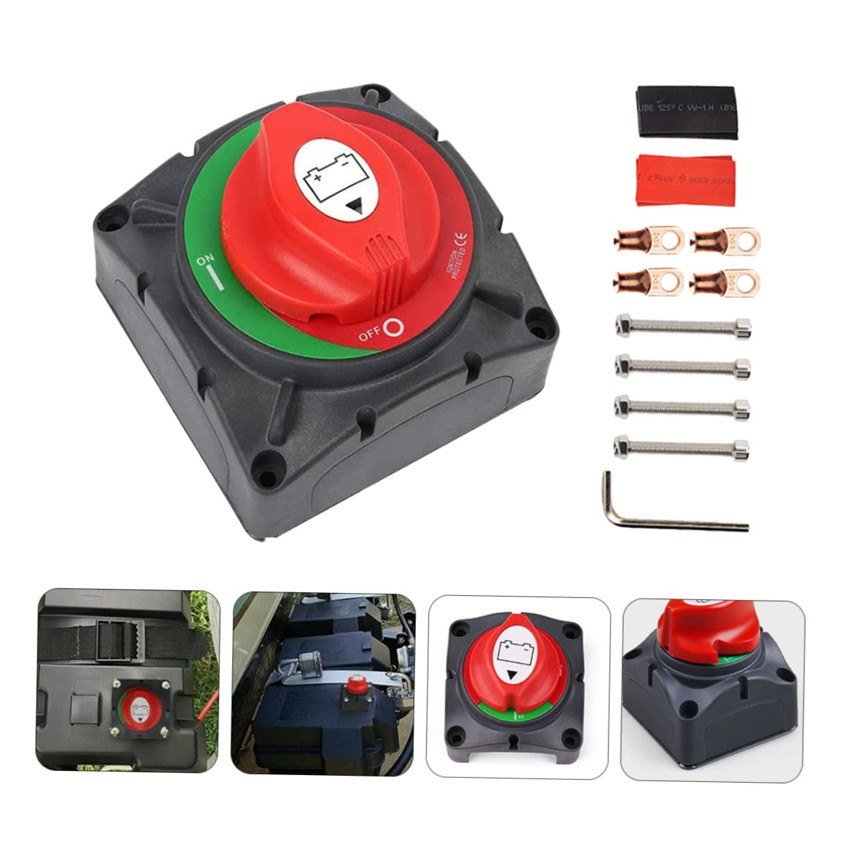 Amosfun Interruttore di Scollegamento Batteria Rotante per Barche Yacht Camper Atv Utv Funzione di Interruzione Isolamento per Alimentazione Camper e Prevenzione Perdite Elettriche