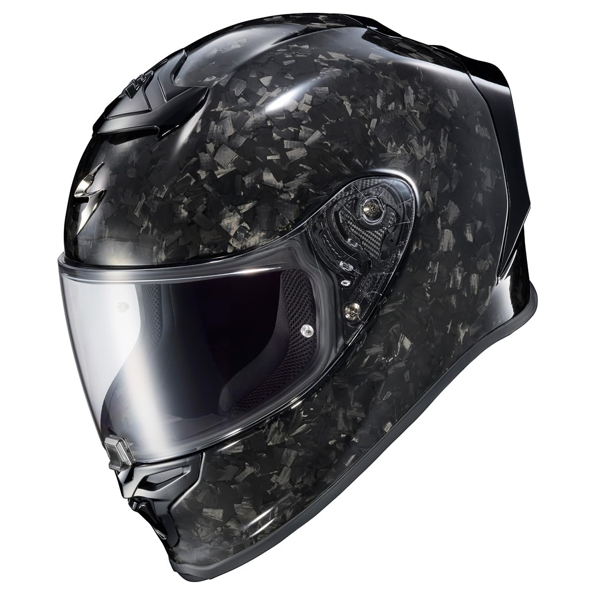 ScorpionEXO R1 Air Carbon Fiber Full Face Motorcycle Helmet with Pinlock Shield with Bluetooth Ready Speaker Pockets DOT ECE Onyx (Onyx Gloss Black - X-Large)