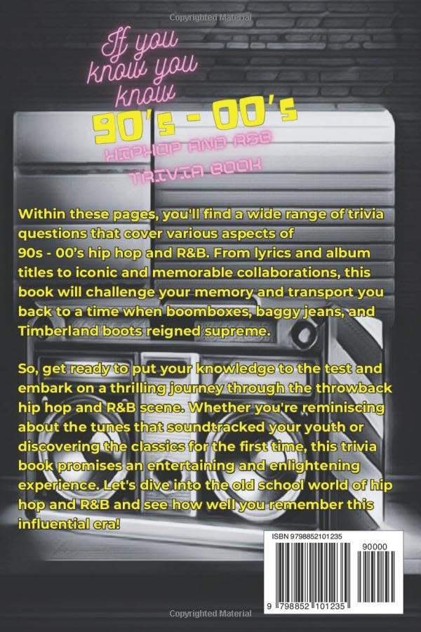 Miniatura 2 de IF YOU KNOW YOU KNOW 90S - 00S HIPHOP AND R&B TRIVIA BOOK relive the old school tunes that soundtracked your youth