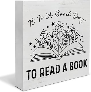 Reading Quote Wood Box Sign Decor Desk Sign It is a Good Day to Read a Book Wooden Box Block Sign Rustic Home Shelf Wall Decoration