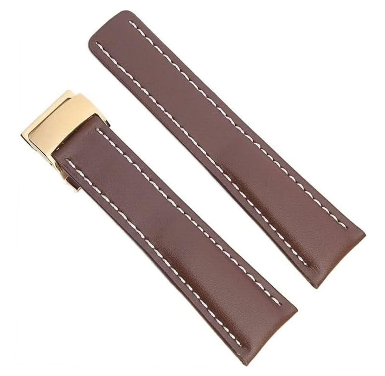 Cinturino in vera pelle per Breitling nero marrone con chiusura di distribuzione 22mm 24mm
