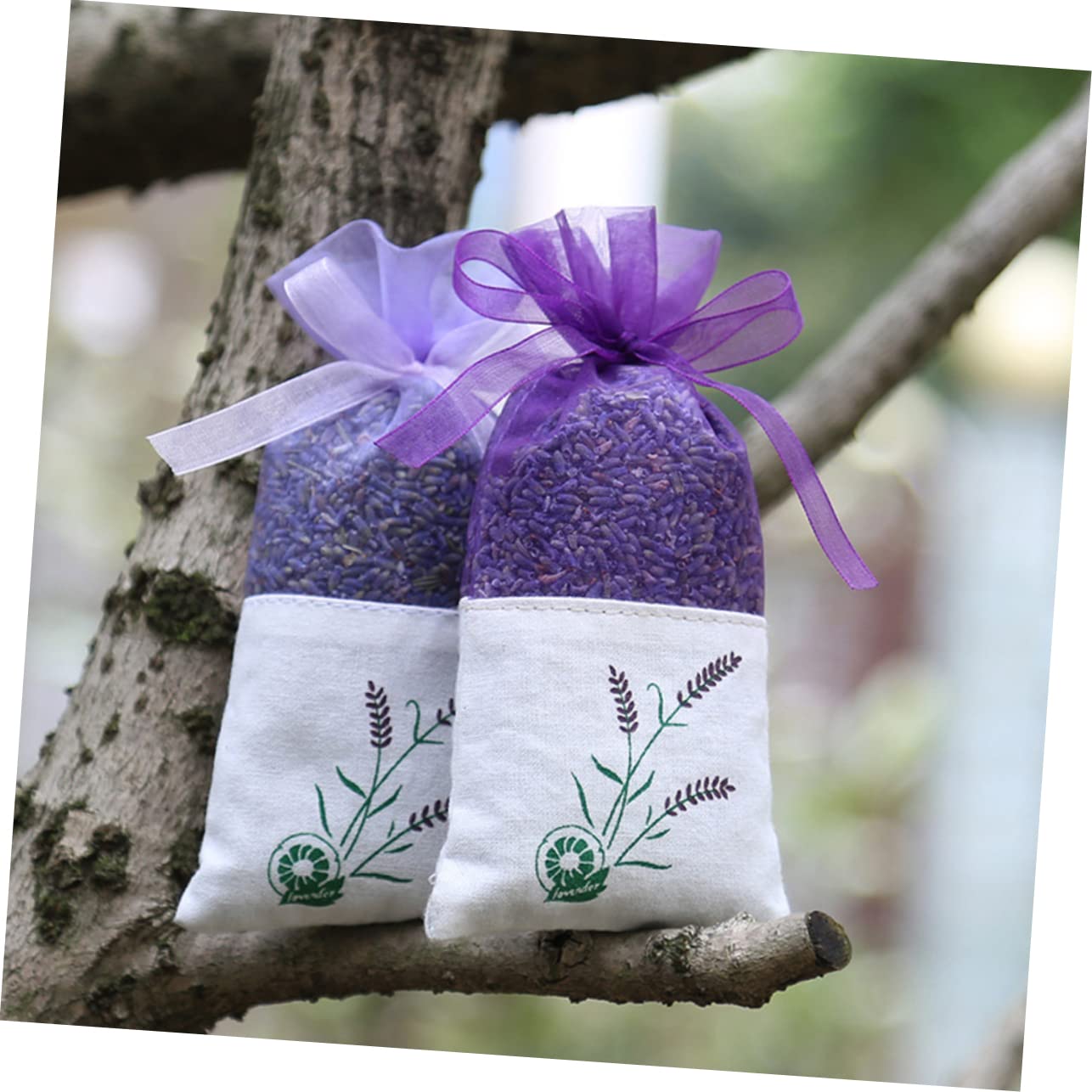 DECHOUS 120stücke Leere Duftbeutel Mit Lavendel-Druck Tragbare Kordelzug-säckchen Helllila Für Kräuter Und Duftstoffe Für Schränke Und