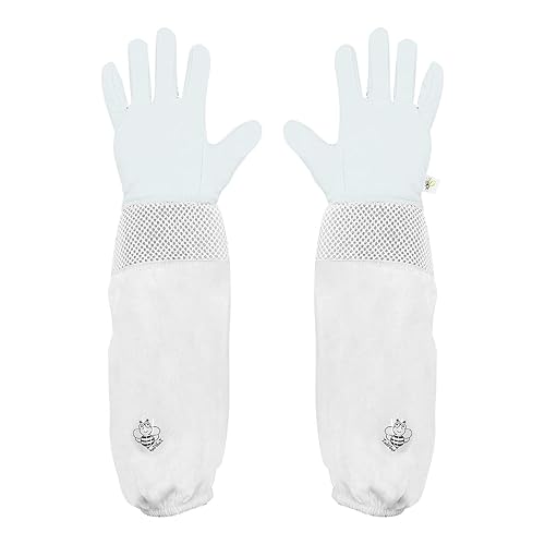 Miniatura 3 de Luwint Chaqueta y guantes de apicultura para niños, velo ventilado, traje de abeja para niños, chaqueta protectora de apicultor con guantes de