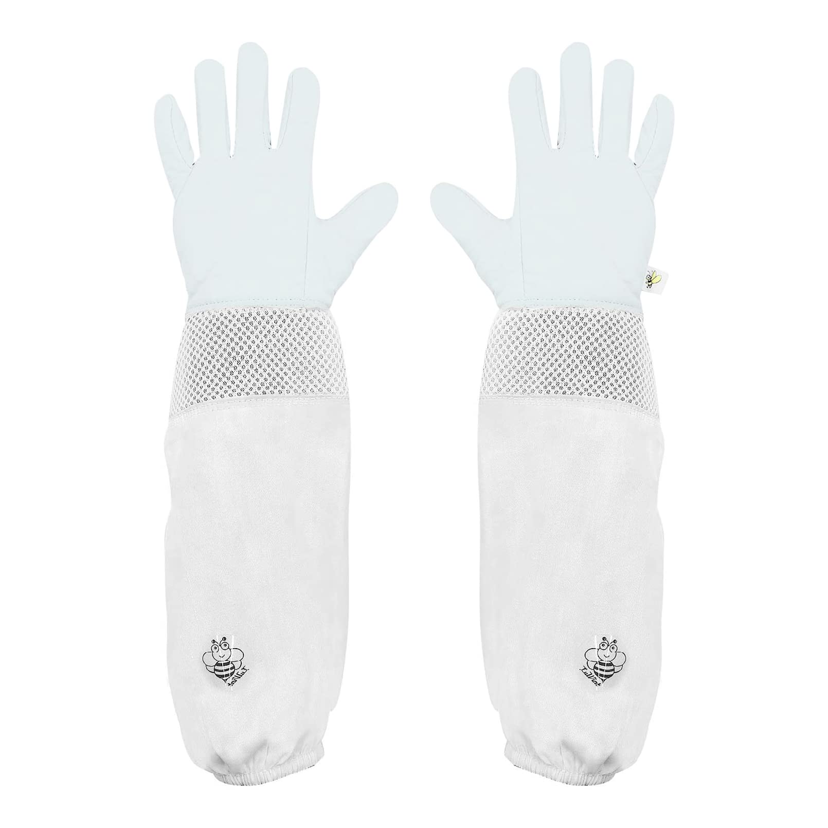 Luwint Giacca e guanti da apicoltura per bambini, velo ventilato, giacca protettiva da apicoltura con guanti in pelle di capra per apicoltura, per bambini (altezza 10,2 - 10,2 cm)